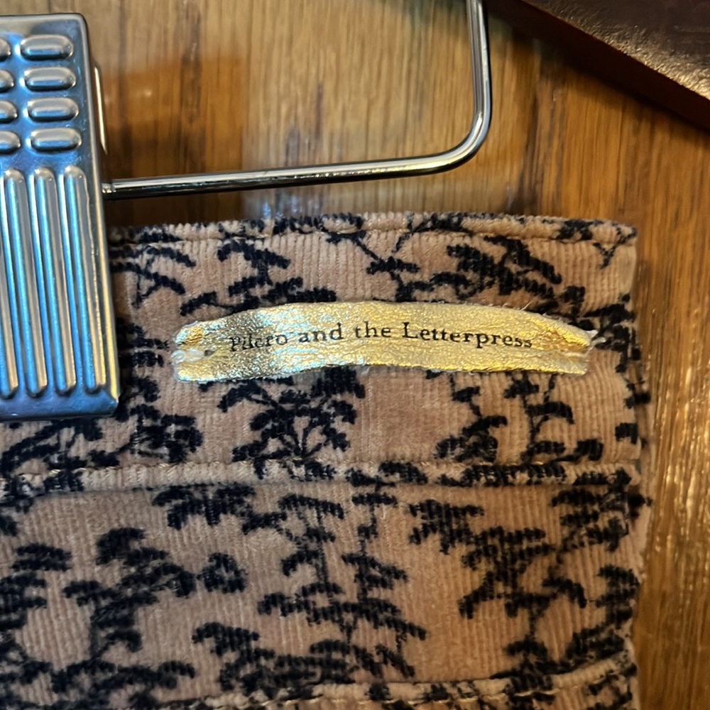 Pilcro and the Letterpress/Anthropologie Narrow Wale Print Corduroys